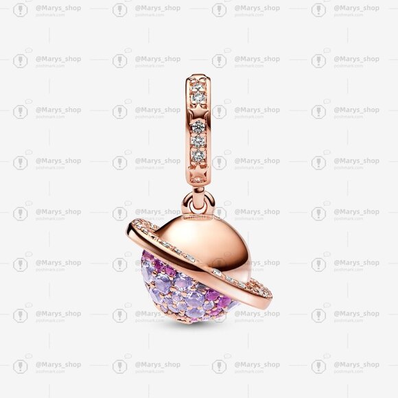 Pandora Planet Saturn Sparkling Dangle Charm - Picture 2 of 5